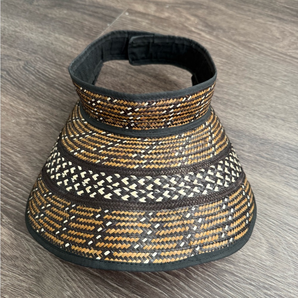 Woven Straw Visor Hat
